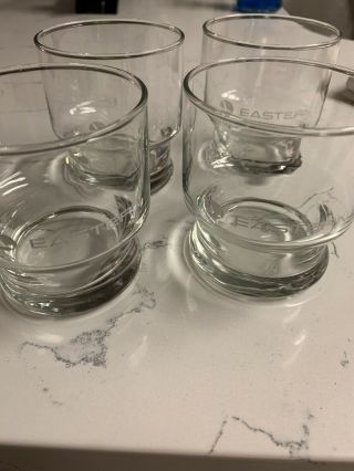 Eastern Airlines Footed Glasses Whiskey Cordial Set 4 Cocktail Barware Vtg 1