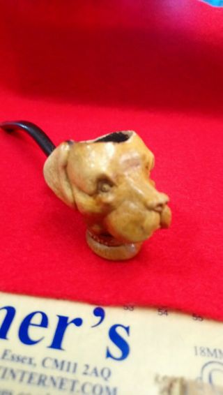 Antique Meerschaum ' Dog ' s Head ' Carved Pipe,  C Crop of London,  c1880, 3