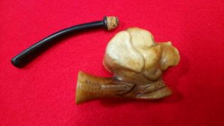 Antique Meerschaum ' Dog ' s Head ' Carved Pipe,  C Crop of London,  c1880, 5