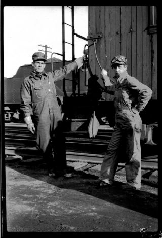 1941 Electro - Motive Co Workers Pose Goggles Confident Amateur Photo Negative B9