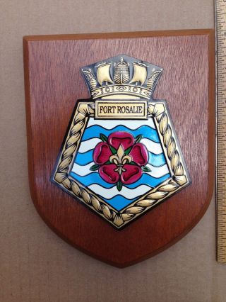 Uk Royal Navy Rfa Fort Rosalie A385 Replenishment Ship Plaque Crest Badge Shield