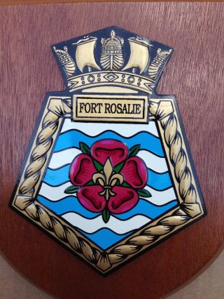 UK Royal Navy RFA Fort Rosalie A385 Replenishment Ship Plaque Crest Badge Shield 4