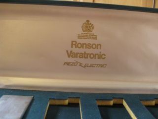 RONSON VARATRONIC POCKET ELECTRIC LIGHTERS X2 IN SALESMAN SAMPLE SHOP BOX 6
