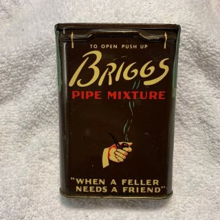 Vintage Briggs Pipe Mixture Tobacco Tin,  Full And