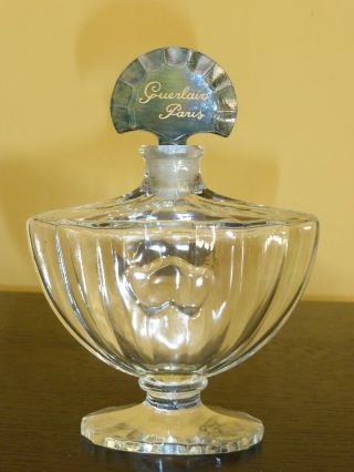 Vintage Guerlain Shalimar Collectible Bottle With Glass Stopper - 5 5/8 "
