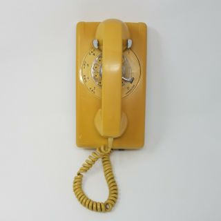 Vintage Stromberg Carlson Wall Mount Rotary Telephone Yellow 1978