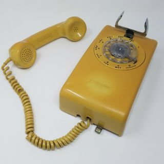 Vintage Stromberg Carlson Wall Mount Rotary Telephone Yellow 1978 4