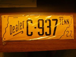 1927 Tennessee Dealer License Plate