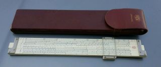 Vintage Post Versalog 1460 Hemmi Bamboo Slide Rule Model W/leather Case Japan