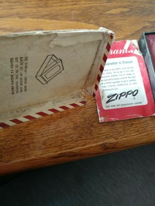 2 Vintage Zippo lighters w/ advertising age unknown but says pat pend on one 5