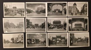 The Street & Market Peiping China Vintage 12 Small Photos Souvenir 1945 - 49 Usmc