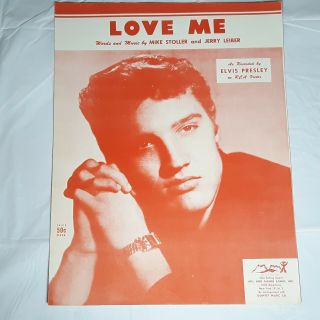 Love Me Sheet Music 1954 With Elvis On Cover