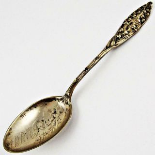 Antique 1000 Island Park,  Ny Watson Lily Of The Valley Sterling Silver Spoon