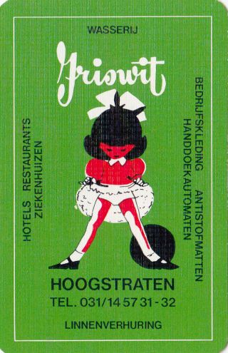 1 Vintage Swap Playing Card European Advertising Cute Little Girl - Joker