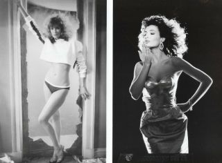 Vintage 1985 Kelly LeBrock 80s Sex Symbol Weird Science Double Pin - Up Photograph 2