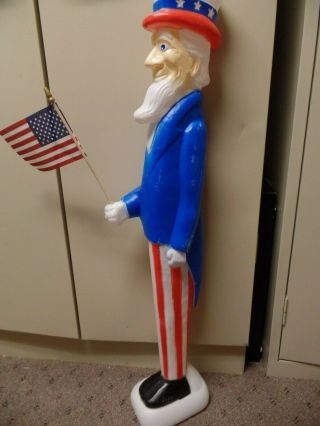 Vintage 1996 Union Uncle Sam Blow Mold Unlighted 4th Of July Decor Flag American