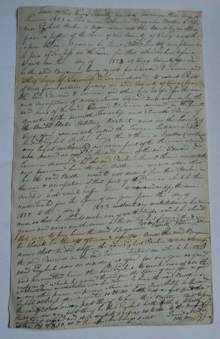 1823 Knox County Ohio Legal Document Benjamin Butler Vs Ezekiel Parker