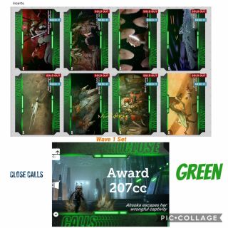 Topps Star Wars Card Trader - Close Calls Wave 1 Set & Ahsoka Award (green)