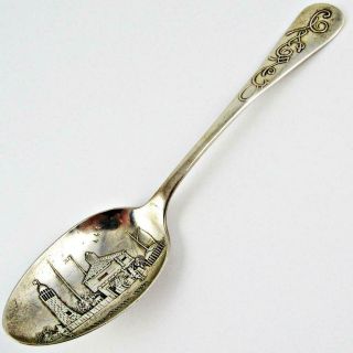 Antique Fort Dearborn,  Chicago,  Illinois Wallace Sterling Silver Souvenir Spoon