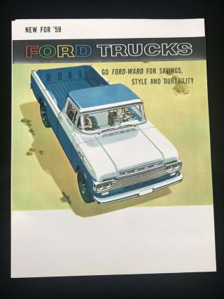 Vtg 1959 Ford Trucks Dealer Advertising Sales Brochure Pickup & Haulers
