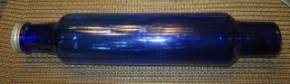 Antique Unusual Blue Glass Rolling Pin