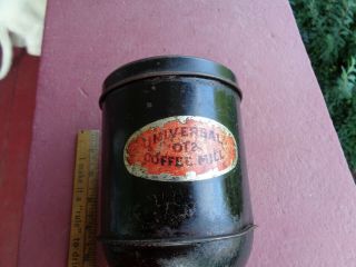 LFC No 12 Antique Cast Iron and Tin Canister Coffee Grinder Mill with Decal 2