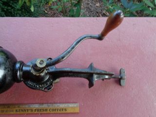 LFC No 12 Antique Cast Iron and Tin Canister Coffee Grinder Mill with Decal 3