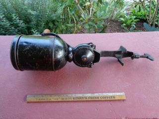 LFC No 12 Antique Cast Iron and Tin Canister Coffee Grinder Mill with Decal 5