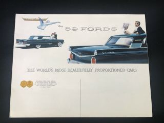 Vtg 1959 Ford Car Dealer Advertising Sales Brochure Galaxie Thunderbird Fairline