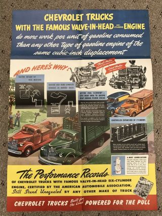 Vtg 1946 Chevrolet Chevy Pickup & Hauling Truck Mail Advertising Sales Brochure 4