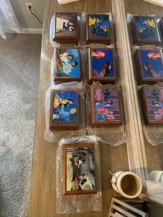 1996 Disney Collectors Club Watches In Music Boxes (all 7)