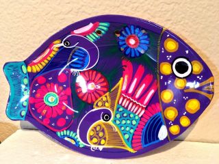 Mexican Pottery Fish Plate Talavera Hanging Wall Art