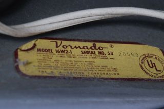 Vintage Vornado 1950 ' s Mid Century 2 Speed Fan Model 16W2 - 1 good. 6