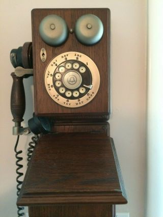 Vintage Wooden Wall Phone Rotary Dial Western Electric Bell Telephone