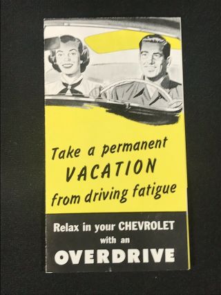 Vtg 1949 Chevrolet Chevy Overdrive Advertising Dealer Sales Brochure