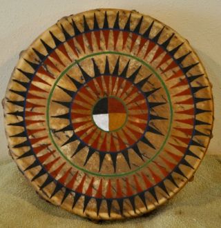 Medicine Wheel / Native American Drum Painted By Lakota Artist Sonja Holy Eagle