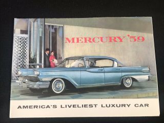 Vtg 1959 Mercury Car Dealer Advertising Sales Brochure Fold Out Poster
