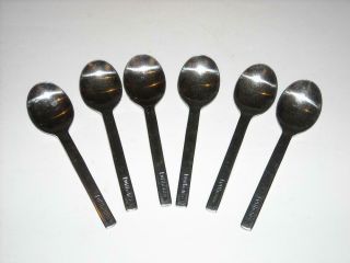 Set Of 6 Vintage Lufthansa Airline Stainless Spoons Silverware Flatware