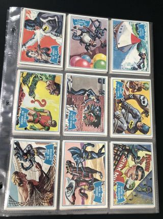 1966 Topps Batman Blue Bat Complete 44 Card Set,