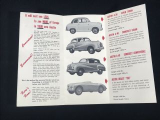 Vtg 1950 ' s Austin Car Dealer Sales Advertising Brochure A30 A40 Healey 100 2