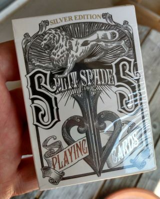 1 Deck David Blaine Split Spades Playing Cards Silver 1st.  Edition •