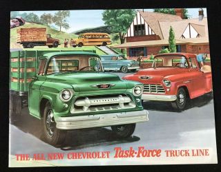 Vtg 1955 Chevrolet Chevy Task Force Truck Line Dealer Sales Brochure