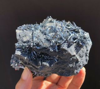 Bright Stibnite Cluster Mineral Display Specimen