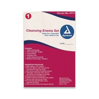 Dynarex 4711 Cleansing Enema Set Bag Pack - 50/case