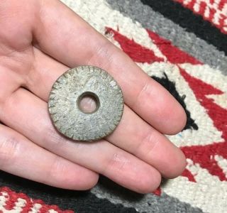 Mlc S3667 Rare Drilled Tallied Steatite Stone Bead Pendant Artifact