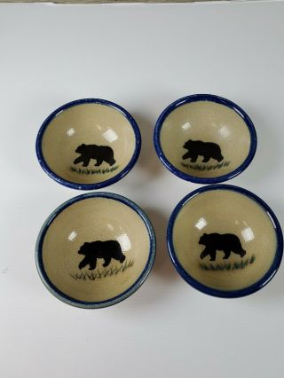 Monroe Salt Bowls With Bears Blue Rim