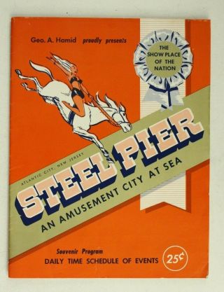Vintage Paper Steel Pier Atlantic City Souvenir Program 1960 Jersey