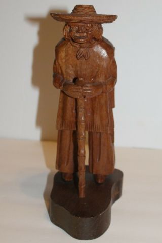 J Pinal Signed Wood Carving OId Mexican Man Cane Art Sculpture Mexico Figure 2
