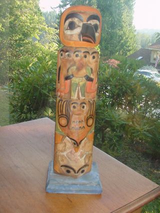 Old Alaska Tlingit Indian Totem Pole From Nugget Shop Juneau