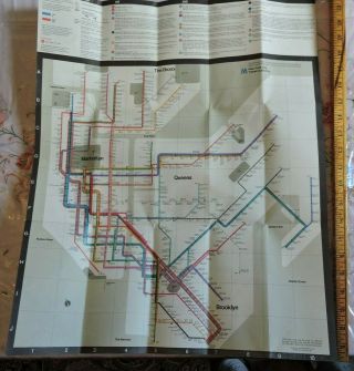 Rare 1978 Edition Massimo Vignelli York City Nyc Subway Map Tdbr